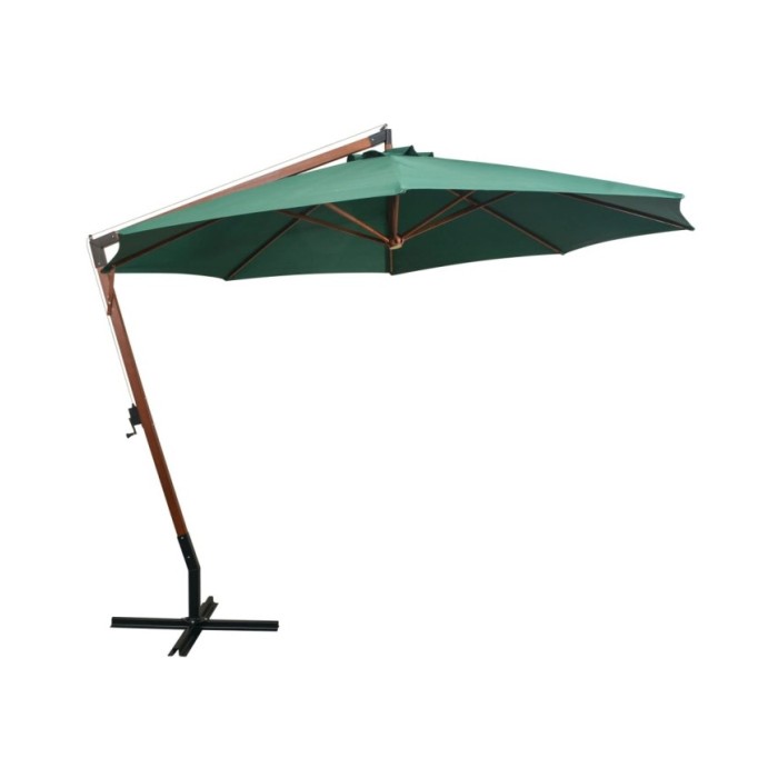 Parasol 350 cm Poteau en bois Vert