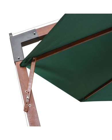 Parasol 350 cm Poteau en bois Vert