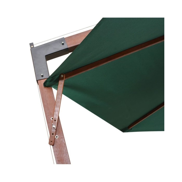 Parasol 350 cm Poteau en bois Vert