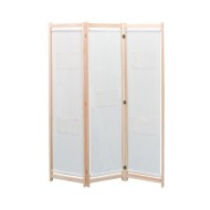 Cloison de séparation 3 panneaux Crème 120x170x4 cm Tissu