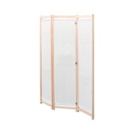 Cloison de séparation 3 panneaux Crème 120x170x4 cm Tissu