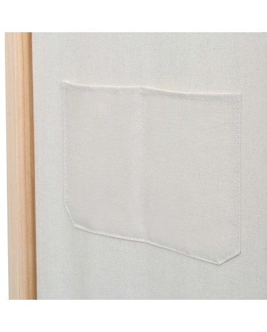 Cloison de séparation 3 panneaux Crème 120x170x4 cm Tissu