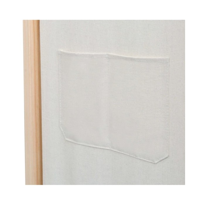 Cloison de séparation 3 panneaux Crème 120x170x4 cm Tissu
