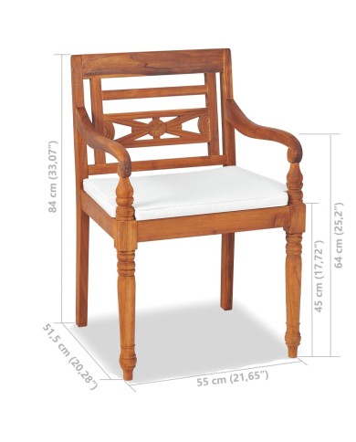 Mobilier d'extérieur 4 pcs avec coussins Bois de teck solide