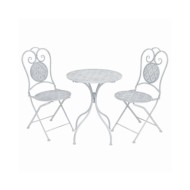 Ensemble de bistro 3 pcs Acier Blanc grisâtre
