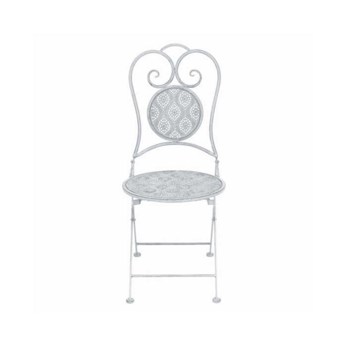 Ensemble de bistro 3 pcs Acier Blanc grisâtre
