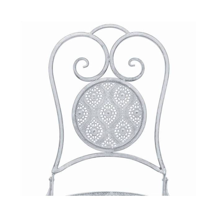 Ensemble de bistro 3 pcs Acier Blanc grisâtre