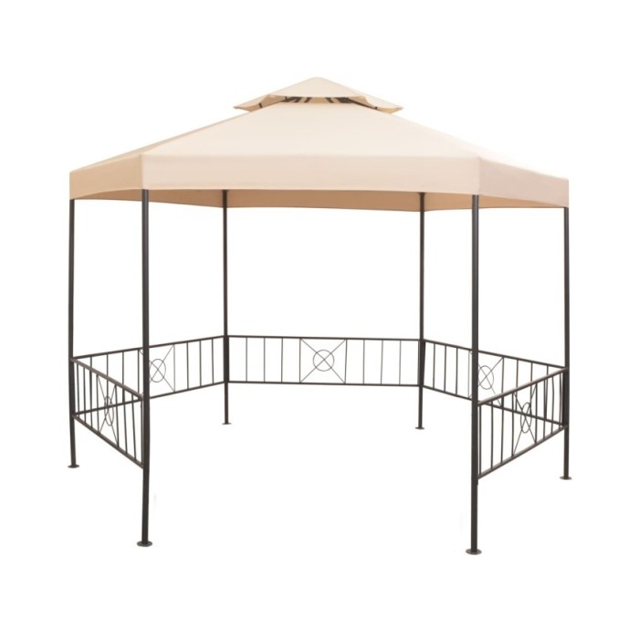 Chapiteau tente de jardin Hexagonal Beige 323 x 265 cm
