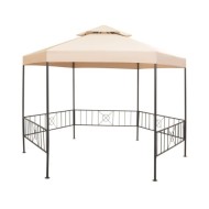 Chapiteau tente de jardin Hexagonal Beige 323 x 265 cm