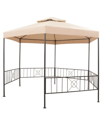 Chapiteau tente de jardin Hexagonal Beige 323 x 265 cm