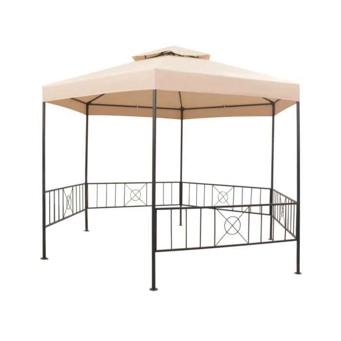 Chapiteau tente de jardin Hexagonal Beige 323 x 265 cm