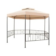 Chapiteau tente de jardin Hexagonal Beige 323 x 265 cm