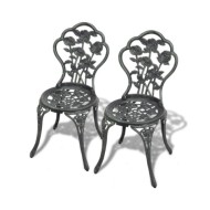 Chaises de bistro 2 pcs Aluminium coulé Vert