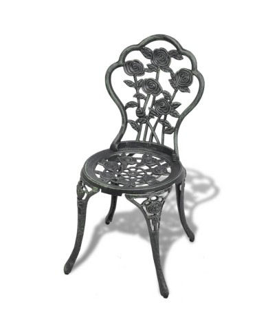 Chaises de bistro 2 pcs Aluminium coulé Vert