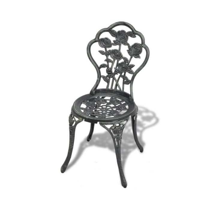 Chaises de bistro 2 pcs Aluminium coulé Vert