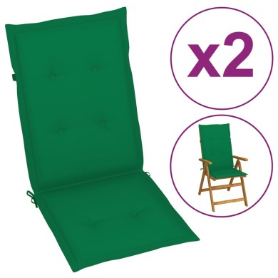 Coussin de chaise de jardin 2 pcs Vert 120 x 50 x 3 cm