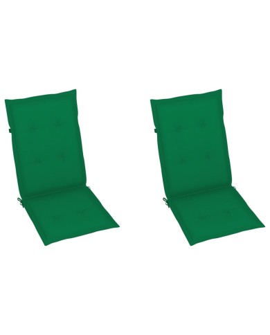 Coussin de chaise de jardin 2 pcs Vert 120 x 50 x 3 cm