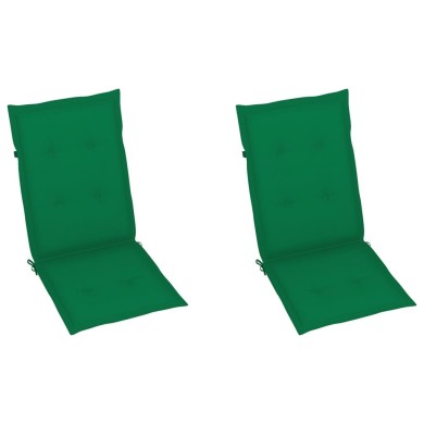 Coussin de chaise de jardin 2 pcs Vert 120 x 50 x 3 cm