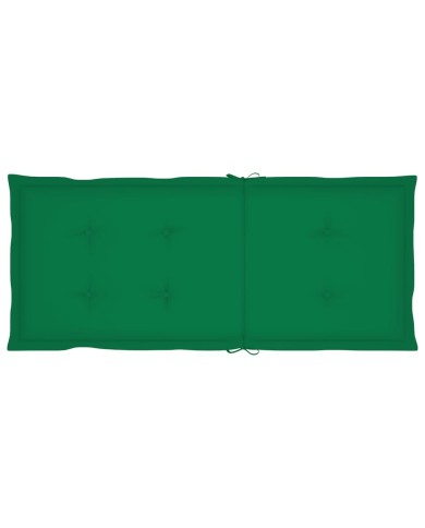 Coussin de chaise de jardin 2 pcs Vert 120 x 50 x 3 cm