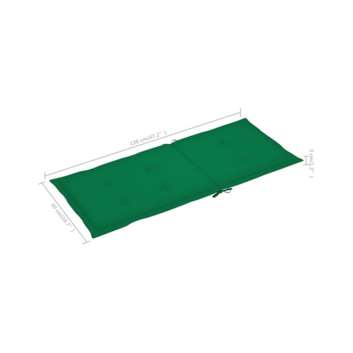 Coussin de chaise de jardin 2 pcs Vert 120 x 50 x 3 cm