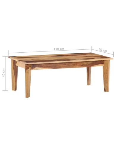 Table basse 110x60x40 cm Bois de Sesham massif