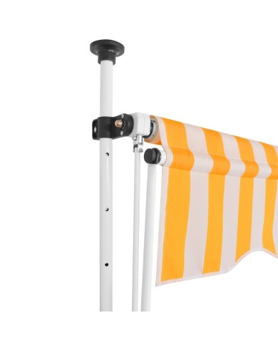 Auvent rétractable manuel 350 cm Rayures oranges et blanches