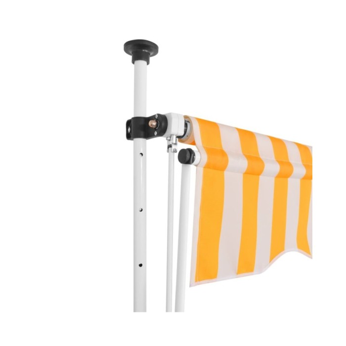 Auvent rétractable manuel 350 cm Rayures oranges et blanches