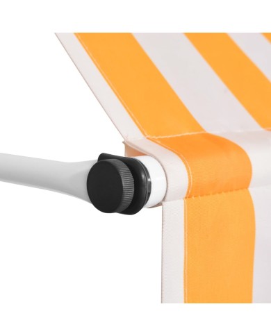 Auvent rétractable manuel 350 cm Rayures oranges et blanches