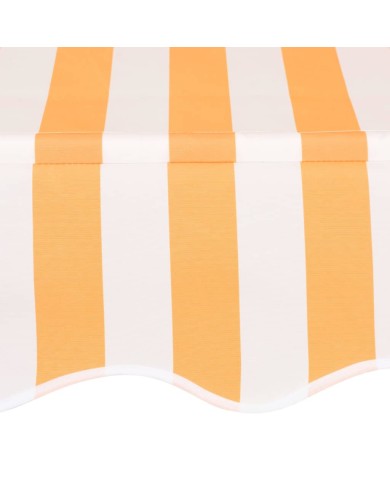 Auvent rétractable manuel 350 cm Rayures oranges et blanches