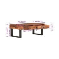 Table basse 110x60x40 cm Bois de récupération massif