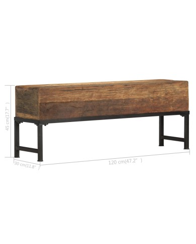 Banc 120 cm Bois de récupération massif