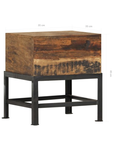 Tabouret 35x35x40 cm Bois de récupération solide