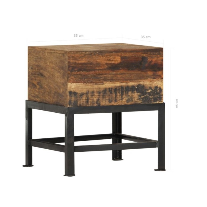 Tabouret 35x35x40 cm Bois de récupération solide