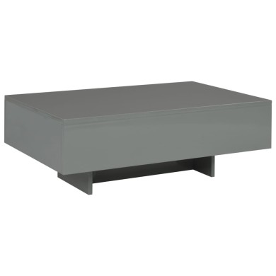 Table basse Gris brillant 85 x 55 x 31 cm MDF
