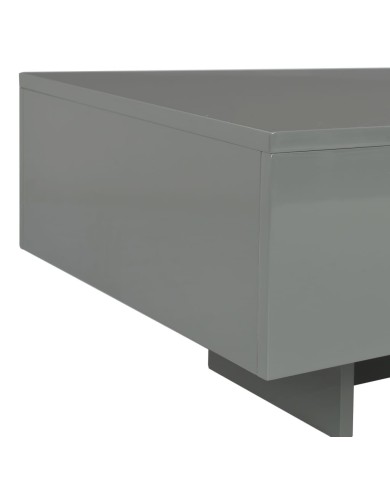 Table basse Gris brillant 85 x 55 x 31 cm MDF
