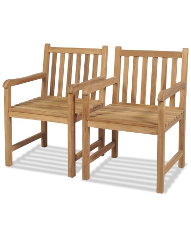 Chaises d'extérieur 2 pcs Bois de teck solide