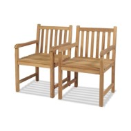 Chaises d'extérieur 2 pcs Bois de teck solide