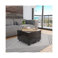 Table basse Noir brillant 60x60x35 cm Aggloméré 