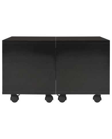 Table basse Noir brillant 60x60x35 cm Aggloméré 