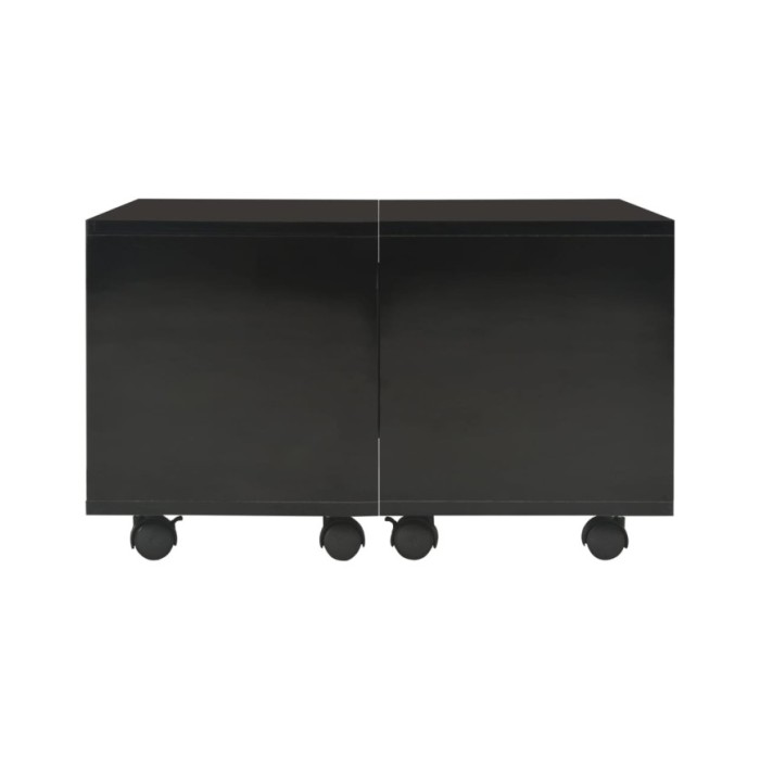 Table basse Noir brillant 60x60x35 cm Aggloméré 