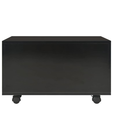 Table basse Noir brillant 60x60x35 cm Aggloméré 