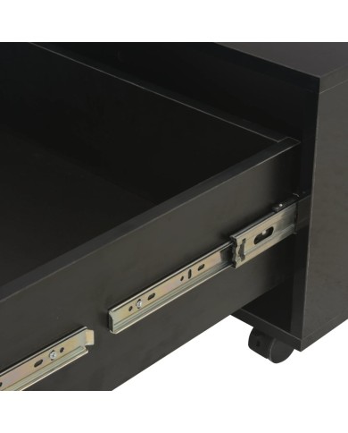 Table basse Noir brillant 60x60x35 cm Aggloméré 