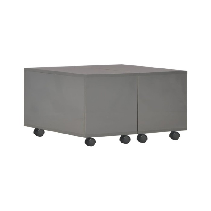 Table basse Gris brillant 60x60x35 cm Aggloméré 