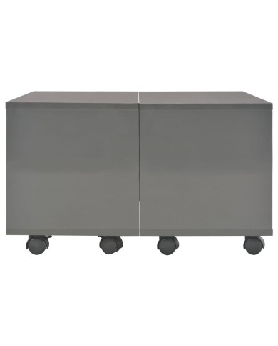 Table basse Gris brillant 60x60x35 cm Aggloméré 