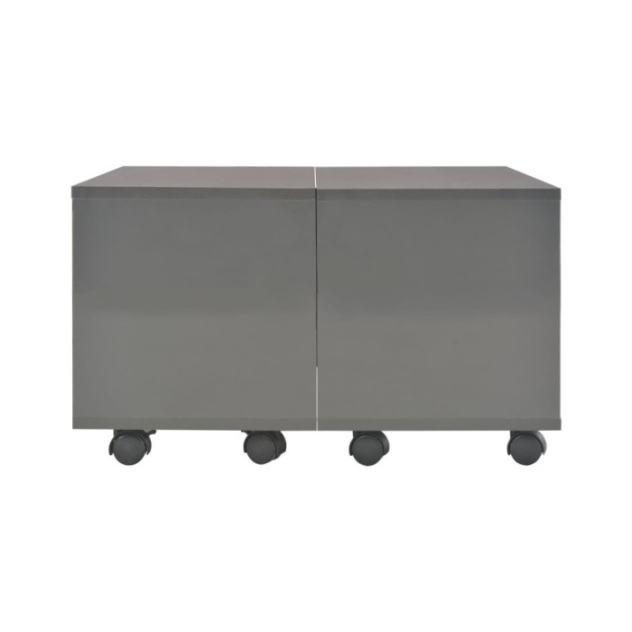 Table basse Gris brillant 60x60x35 cm Aggloméré 