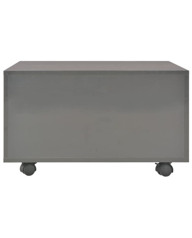 Table basse Gris brillant 60x60x35 cm Aggloméré 