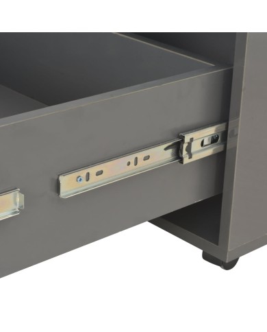 Table basse Gris brillant 60x60x35 cm Aggloméré 