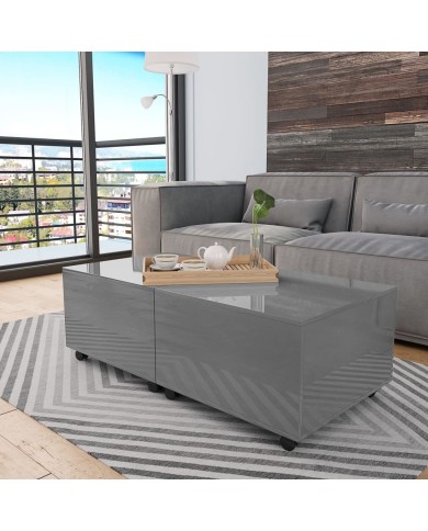 Table basse Gris brillant 120 x 60 x 35 cm