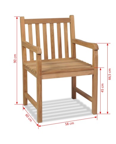 Chaises d'extérieur 2 pcs Bois de teck solide