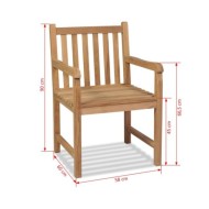 Chaises d'extérieur 2 pcs Bois de teck solide
